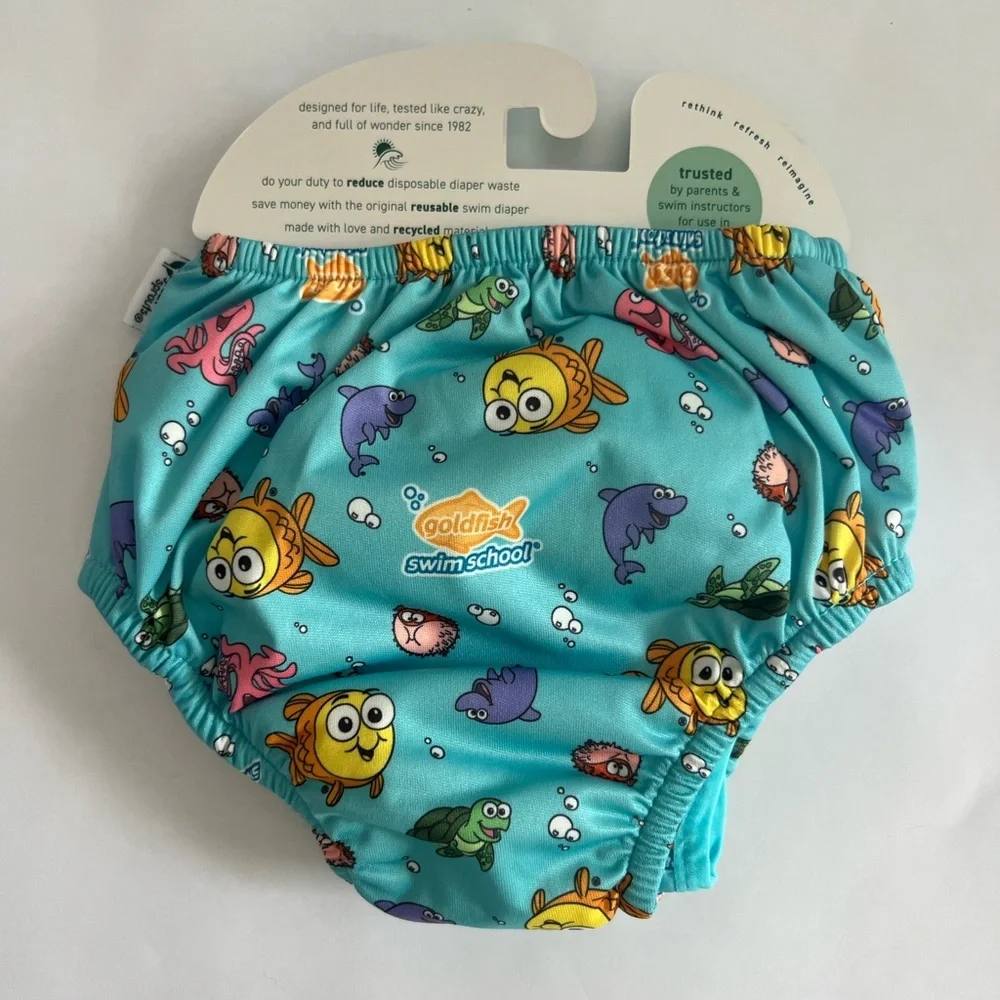 Green Sprouts Eco Snap Swim Diaper with Blue Swim Bag